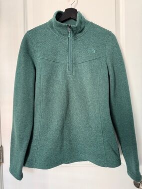 The North Face Women's Heather Teal Quarter-Zip Pullover